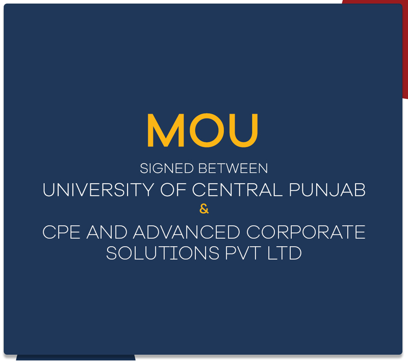 MoU signed by UCP-CPE & ACS Pvt Ltd