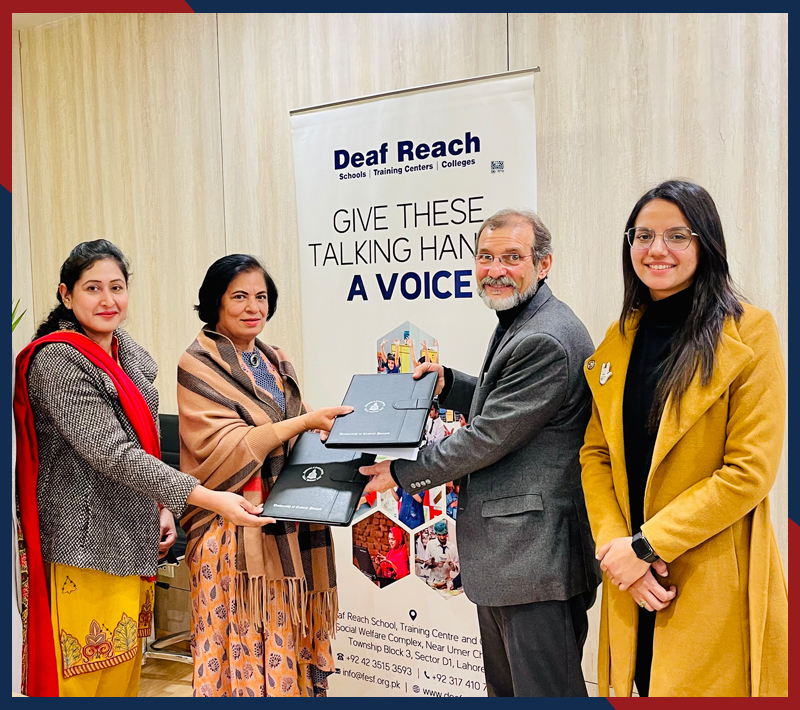 FoLL has signed a MoU with Deaf Reach, Family Educational Services Foundation, Pakistan