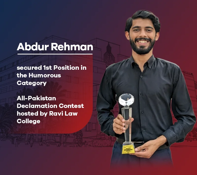 UCP Student Abdur Rehman Secures 1st Position in All-Pakistan Declamation Contest
