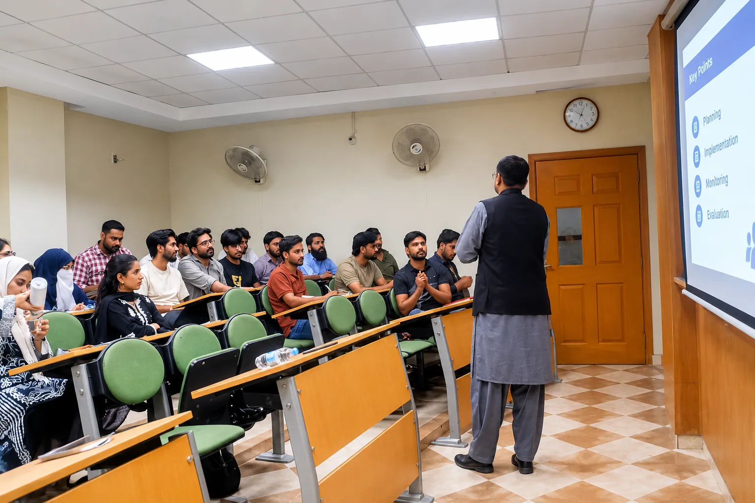 Focused Lecture in a University Classroom